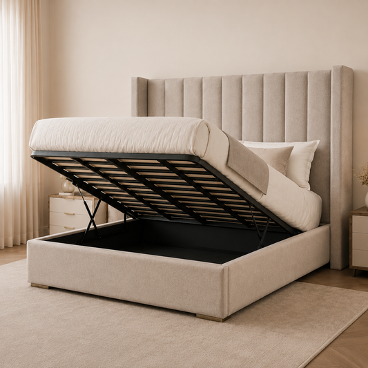 2026 Empire Bed Frame with Slatted Ottoman Storage