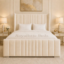 Royalistic Solid Ottoman Storage Bed — Cream Velvet