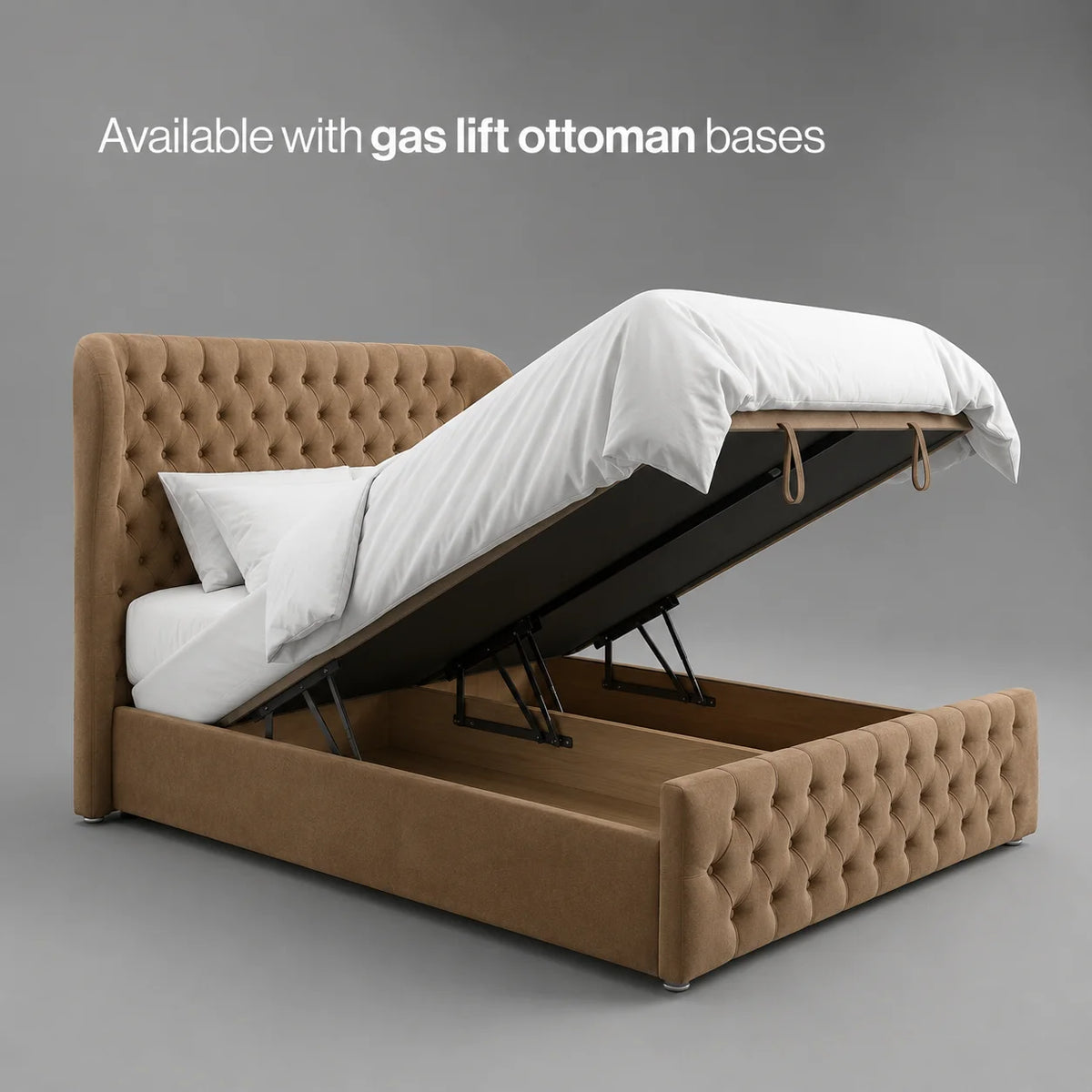 2026 Kendal Butterfly Wingback Bed solid base storage