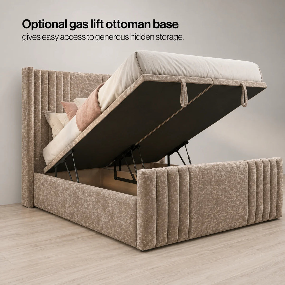 2026 Nevada Bed Frame with Lines solid base