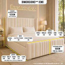 Royalistic Solid Ottoman Storage Bed — Cream Velvet
