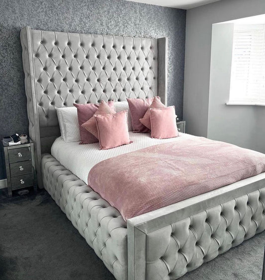 Royalistic Silver Belgravia Wingback Bed