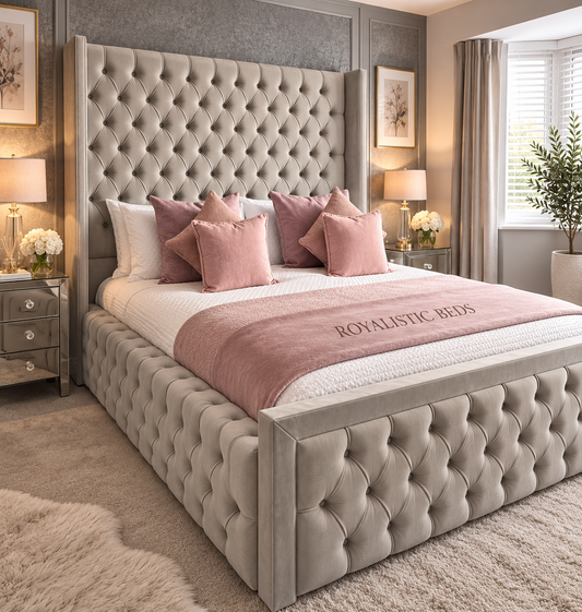 Royalistic Silver Belgravia Wingback Bed
