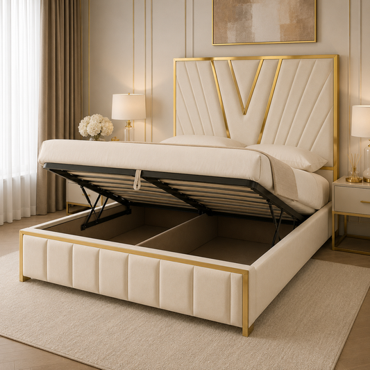 The Vantage Luxe Slatted Ottoman Bed