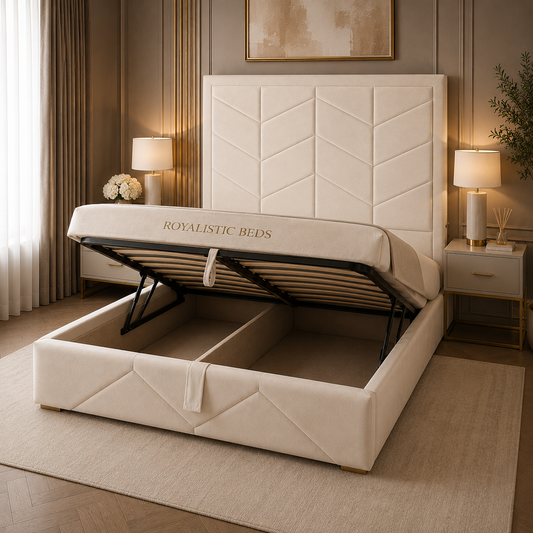The Vesta Luxe Slatted Ottoman Bed