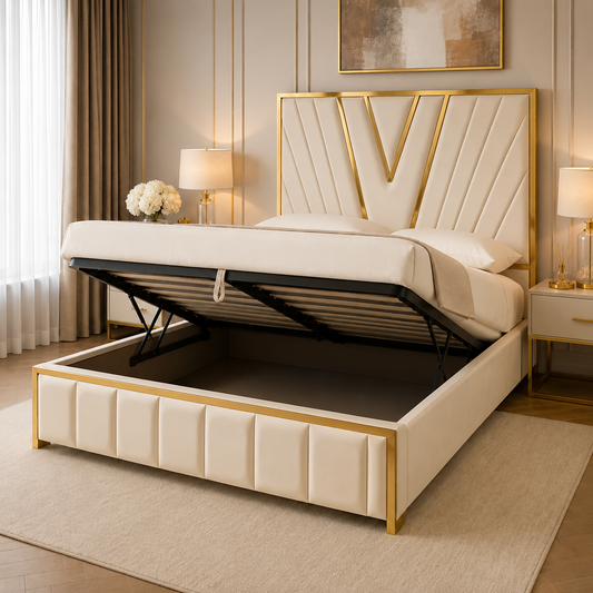 The Vantage Luxe Slatted Ottoman Bed