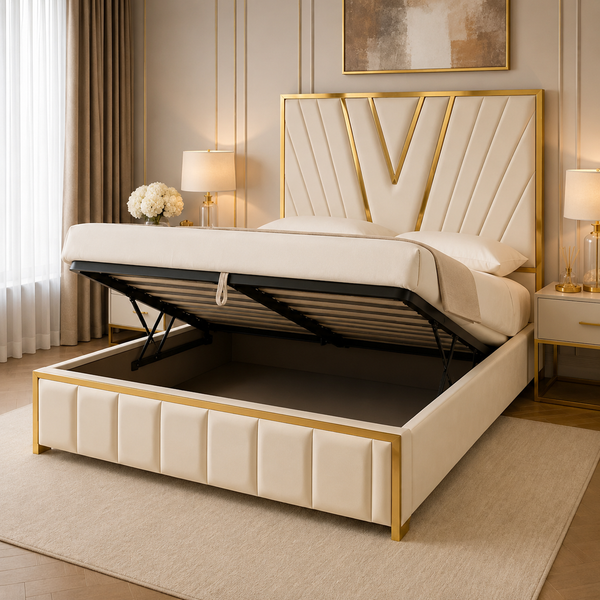 The Vantage Luxe Slatted Ottoman Bed